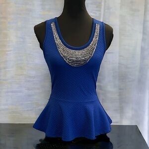 Charlotte Russe Royal Blue & Silver Top